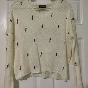 Lightening bolt wooden ships knit top